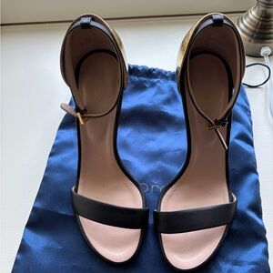 Sergio Rossi Black and Gold Heels